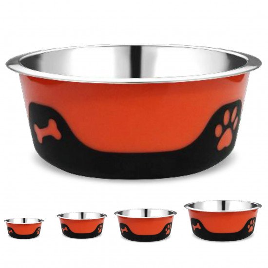 ThermoCool Insulated No-Skid Dog Bowl - Orange - 8 Oz
