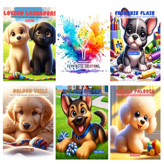 Puppy coloring book adventure series