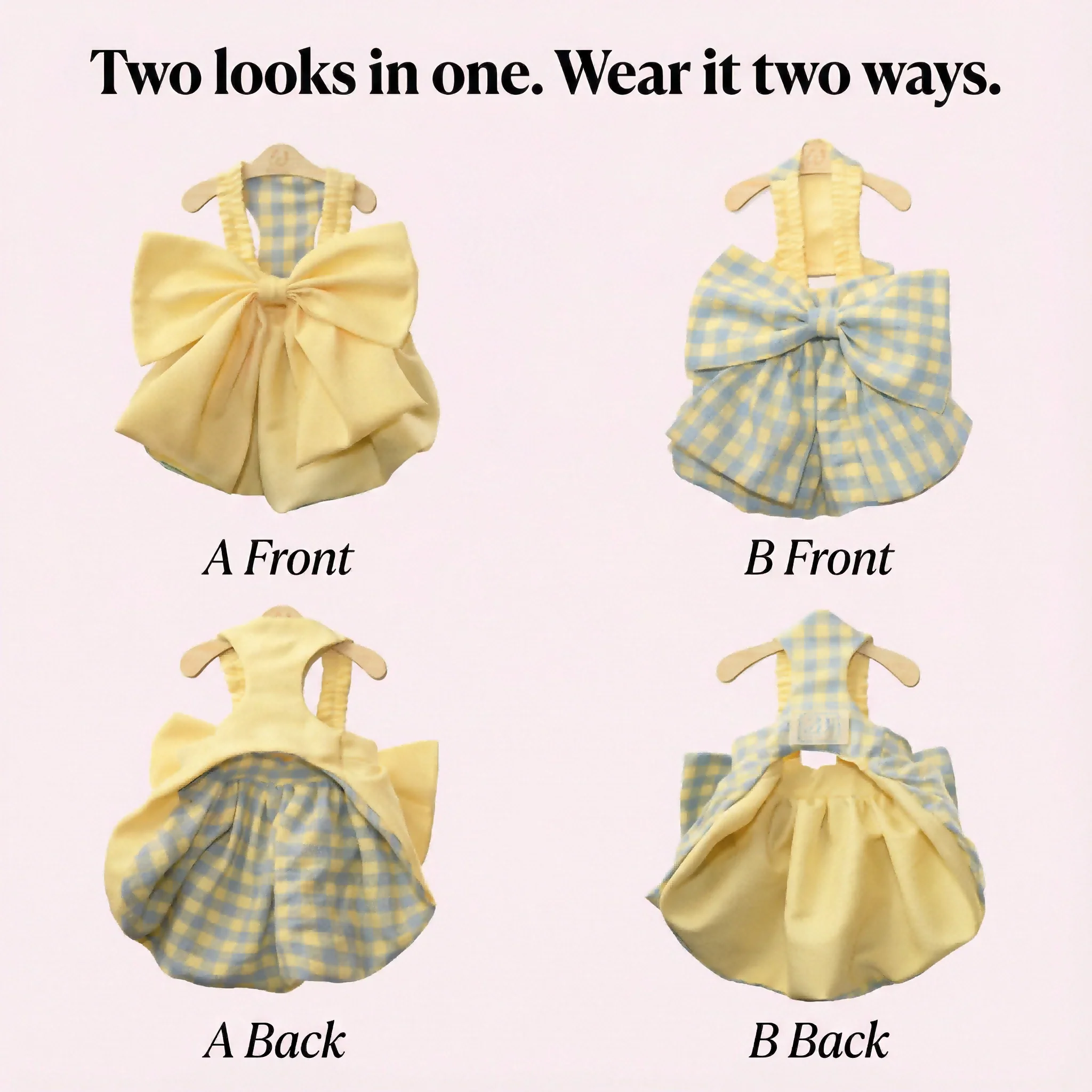 Lemon Breeze Gingham Bow Dress