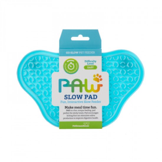 PetDreamHouse PAW 2-IN-1 Mini Slow Feeder & Lick Pad Blue Easy